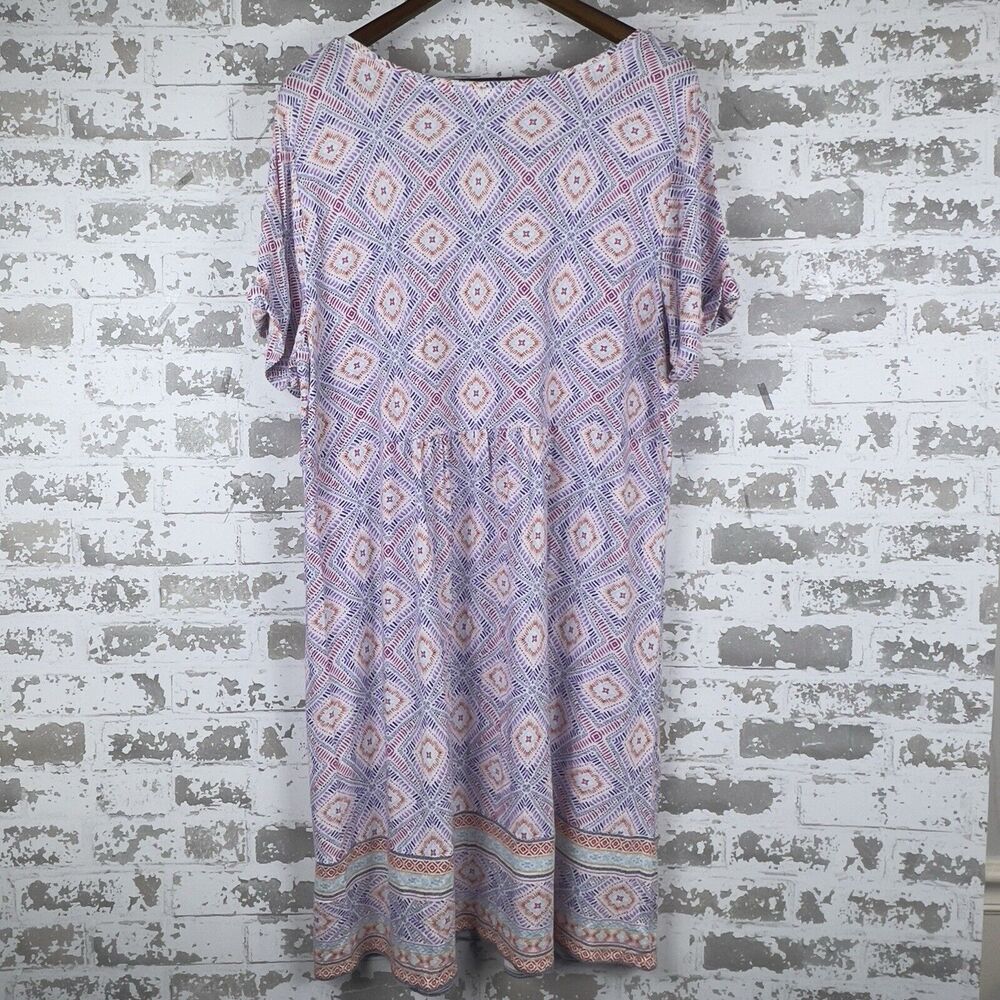 J.Jill Babydoll‎ Dress Sz XL Moroccan Medallion Soft Stretch Pockets - Picture 2 of 16